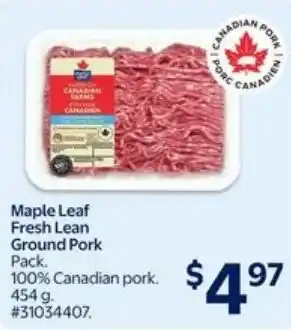 Walmart Maple leaf fresh lean ground pork offer