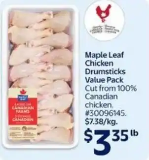 Walmart Maple leaf chicken drumsticks value pack offer