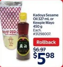 Walmart Kadoya sesame oil or kewpie mayo offer