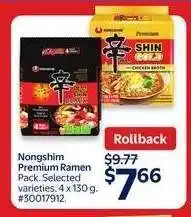 Walmart Nongshim Premium Ramen Pack offer