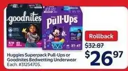 Walmart Huggies Superpack Pull-Ups or Goodnites Bedwetting Underwear offer