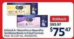 Walmart Enfamil A+ NeuroPro or NeuroPro Gentlease Ready to Feed Formula offer