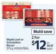 Walmart MAPLE LEAF OR SCHNEIDERS BACON offer