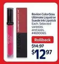 Walmart Revlon ColorStay Ultimate Liquid or Suede Ink Lipstick offer
