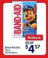 Walmart Band-Aid 20s Pack offer