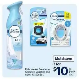 Walmart FEBREZE AIR FRESHENER offer
