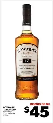 Real Canadian Liquorstore Bowmore 12 Year Old offer