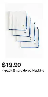 H&M 4-pack Embroidered Napkins offer