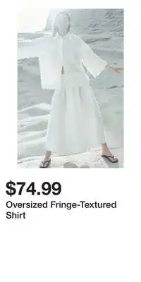 H&M Oversized Fringe-Textured Shirt offer