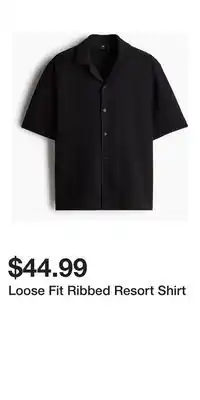 H&M Loose Fit Ribbed Resort Shirt offer