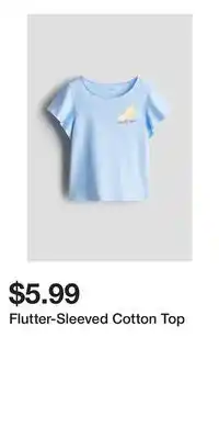 H&M Flutter-Sleeved Cotton Top offer