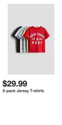 H&M 5-pack Jersey T-shirts offer