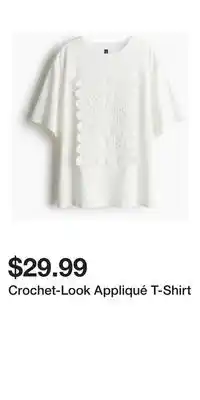 H&M Crochet-Look Appliqué T-Shirt offer
