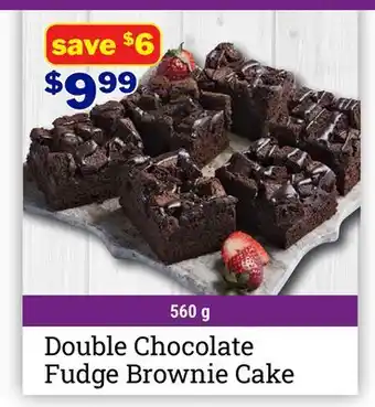 M & M Food Market Double Chocolate Fudge Brownie Cake offer