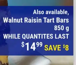M & M Food Market Walnut Raisin Tart Bars offer
