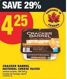 No Frills Cracker barrel natural cheese slices offer