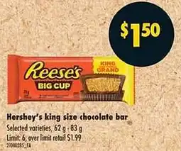 No Frills Hershey's king size chocolate bar offer