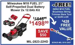 Atlas Tools & Machinery Milwaukee M18 FUEL 21 Self-Propelled Dual Battery Mower 2x 12.0Ah Kit offer