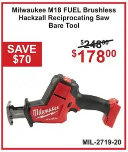 Atlas Tools & Machinery Milwaukee M18 FUEL Brushless Hackzall Reciprocating Saw Bare Tool offer