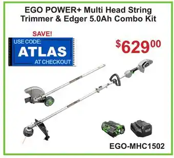 Atlas Tools & Machinery EGO POWER+ Multi Head String Trimmer & Edger 5.0Ah Combo Kit offer