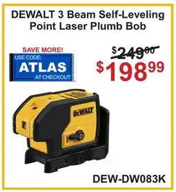 Atlas Tools & Machinery DEWALT 3 Beam Self-Leveling Point Laser Plumb Bob offer