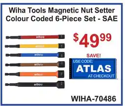 Atlas Tools & Machinery Wiha Tools Magnetic Nut Setter Colour Coded 6-Piece Set - SAE offer
