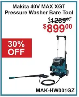 Atlas Tools & Machinery Makita 40V MAX XGT Pressure Washer Bare Tool offer