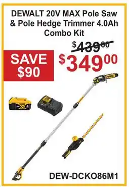 Atlas Tools & Machinery DEWALT 20V MAX Pole Saw & Pole Hedge Trimmer 4.0Ah Combo Kit offer