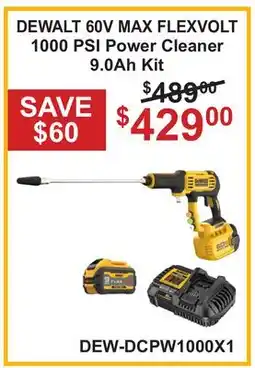 Atlas Tools & Machinery DEWALT 60V MAX FLEXVOLT 1000 PSI Power Cleaner 9.0Ah Kit offer