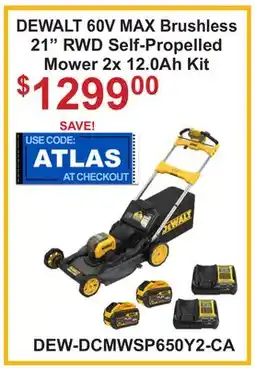 Atlas Tools & Machinery DEWALT 60V MAX Brushless 21 RWD Self-Propelled Mower 2x 12.0Ah Kit offer