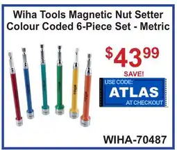 Atlas Tools & Machinery Wiha Tools Magnetic Nut Setter Colour Coded 6-Piece Set - Metric offer