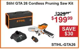Atlas Tools & Machinery Stihl GTA 26 Cordless Pruning Saw Kit offer