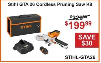 Atlas Tools & Machinery Stihl GTA 26 Cordless Pruning Saw Kit offer