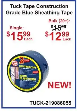 Atlas Tools & Machinery Tuck Tape Construction Grade Blue Sheathing Tape offer