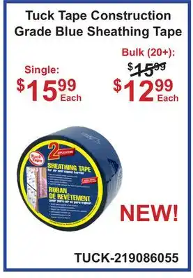 Atlas Tools & Machinery Tuck Tape Construction Grade Blue Sheathing Tape offer