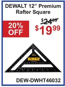 Atlas Tools & Machinery DEWALT 12 Premium Rafter Square offer