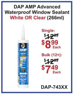 Atlas Tools & Machinery DAP AMP Advanced Waterproof Window Sealant offer