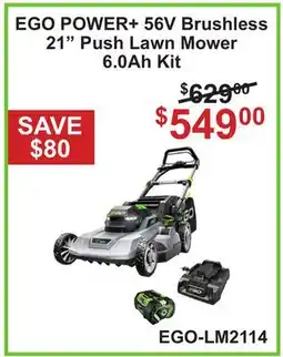 Atlas Tools & Machinery EGO POWER+ 56V Brushless 21 Push Lawn Mower 6.0Ah Kit offer