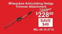 Atlas Tools & Machinery Milwaukee Articulating Hedge Trimmer Attachment offer