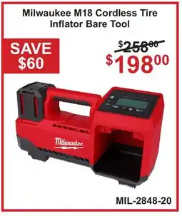 Atlas Tools & Machinery Milwaukee M18 Cordless Tire Inflator Bare Tool offer
