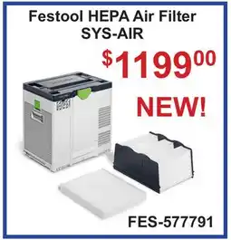 Atlas Tools & Machinery Festool HEPA Air Filter SYS-AIR offer