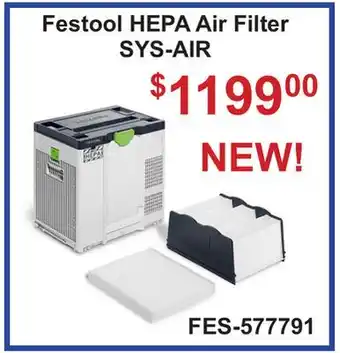 Atlas Tools & Machinery Festool HEPA Air Filter SYS-AIR offer