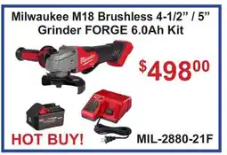 Atlas Tools & Machinery Milwaukee M18 Brushless 4-1/2 / 5 Grinder FORGE 6.0Ah Kit offer
