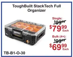 Atlas Tools & Machinery ToughBuilt StackTech Full Organizer offer