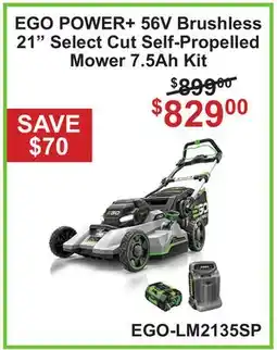 Atlas Tools & Machinery EGO POWER+ 56V Brushless 21 Select Cut Self-Propelled Mower 7.5Ah Kit offer