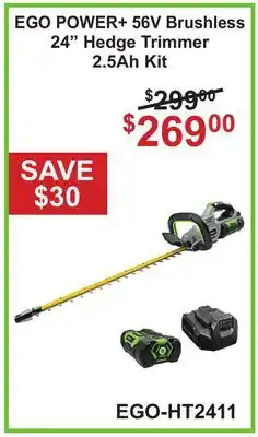 Atlas Tools & Machinery EGO POWER+ 56V Brushless 24 Hedge Trimmer 2.5Ah Kit offer