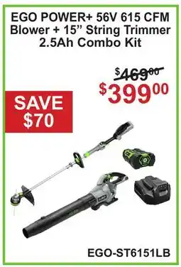 Atlas Tools & Machinery EGO POWER+ 56V 615 CFM Blower + 15 String Trimmer 2.5Ah Combo Kit offer