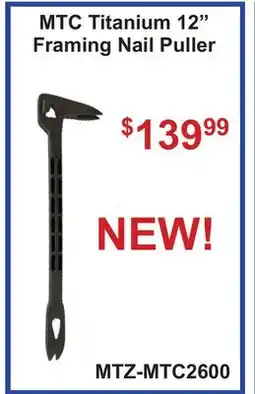 Atlas Tools & Machinery MTC Titanium 12 Framing Nail Puller offer