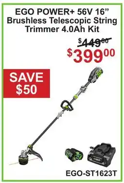 Atlas Tools & Machinery EGO POWER+ 56V 16 Brushless Telescopic String Trimmer 4.0Ah Kit offer