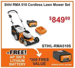 Atlas Tools & Machinery Stihl RMA 510 Cordless Lawn Mower Set offer